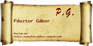 Pásztor Gábor névjegykártya