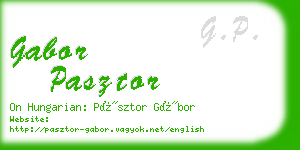 gabor pasztor business card